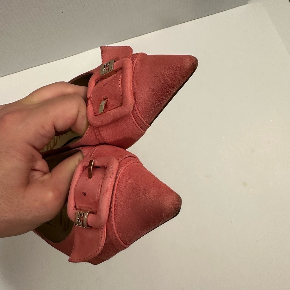 SAM EDELMAN Sonja Suede Leather Buckle Flats in Baltic Pink Size 9.5 - Picture 9 of 14